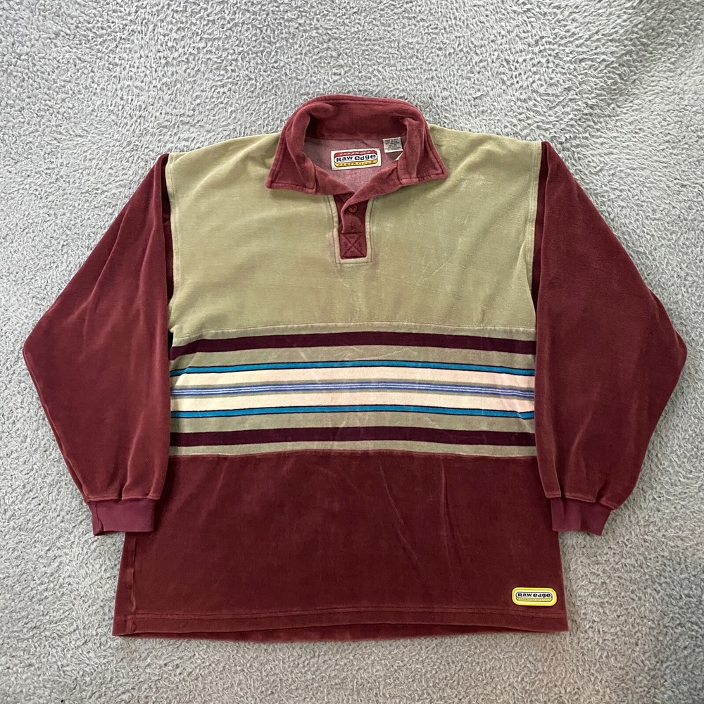 Vintage‎ Raw Edge Polo Shirt Mens Medium Retro Mob Mafia Sopranos Goodfellas